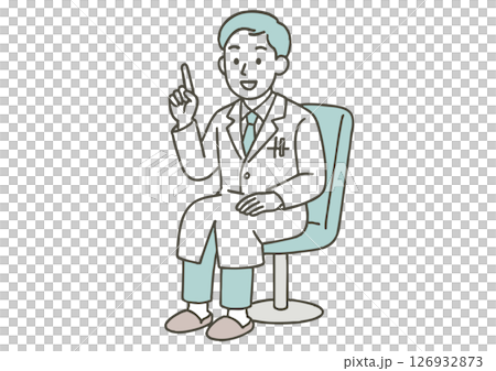 A male doctor sitting and explaining 126932873