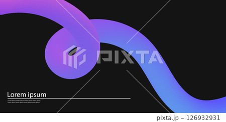 Abstract Color Background with Dynamic Gradient Line. Vector 3D Curve Ribbons in black background. Wavy colorful Graphic Design Abstract Color Background with Dynamic Gradient Line. Vector 3D Curve Ribbons in black background. Wavy colorful Graphic Design 126932931