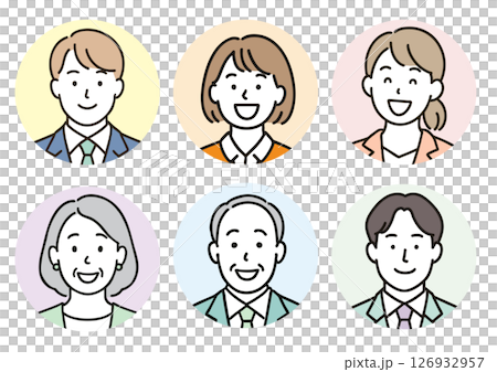 Male and female business profile icon set 126932957