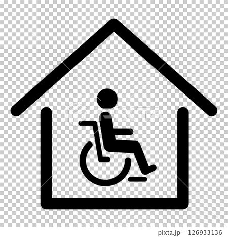 在宅介護、バリアフリー住宅　車椅子ユーザーのアイコン 126933136