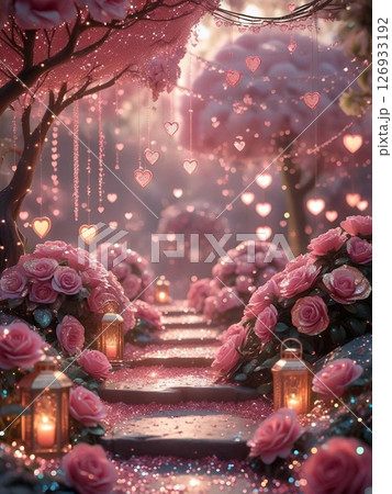 Surreal Valentines Garden with Timeless Romance Surreal Valentines Garden with Timeless Romance 126933192