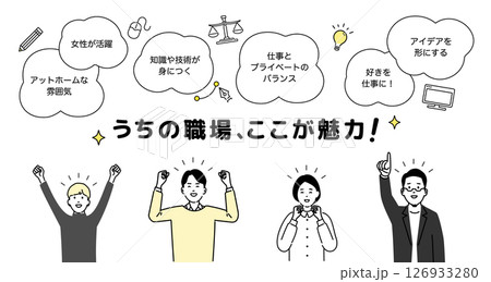 社員募集（クリエイティブ）、職場の魅力のデザインテンプレート 126933280