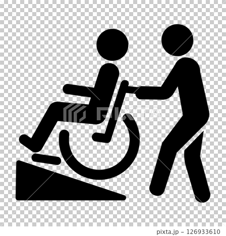 輪椅使用者上坡的圖標 輪椅使用者上坡的圖標 126933610