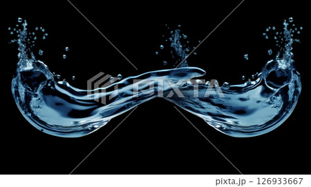 Capturing fluidity  elegant water splash on dark background, illustrating dynamic nature of water 126933667