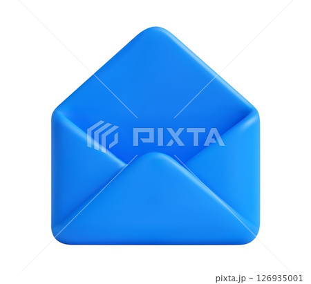 3d open mail envelope icon. 126935001