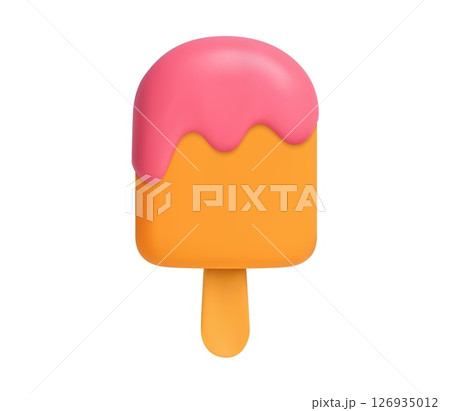 3d ice cream on a stick icon 126935012
