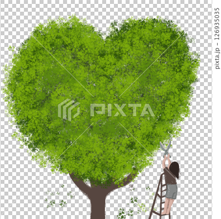 Tree heart shape plant with people object  126935035
