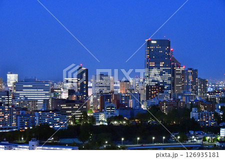 杜の都仙台 夜景、青葉城本丸跡から見晴らす街並み 杜の都仙台 夜景、青葉城本丸跡から見晴らす街並み 126935181