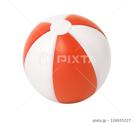 3d Beach ball. Inflatable swimming pool ball. 126935227