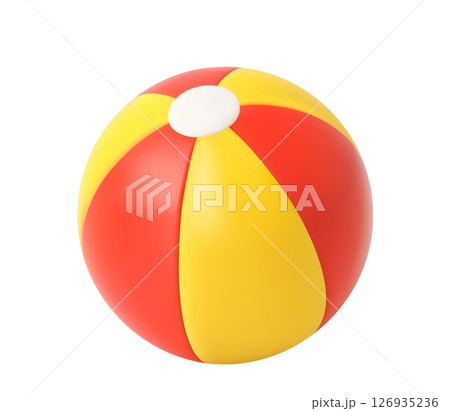 3d Beach ball. Inflatable swimming pool ball. 126935236