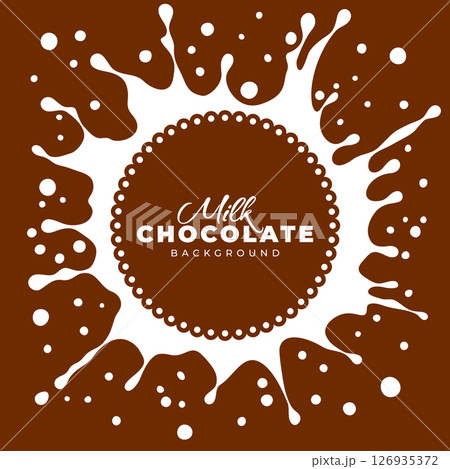Milk Chocolate Splash Circle Label Template 126935372