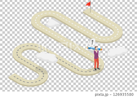 3D Isometric Flat Illustration of Leadership and Strategy, Progress And Goals In Career Journey 3D Isometric Flat Illustration of Leadership and Strategy, Progress And Goals In Career Journey 126935580