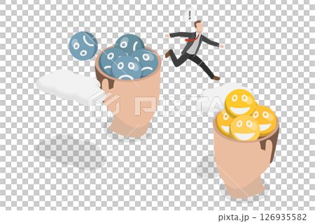 3D Isometric Flat Illustration of Positive Thinking, Optimistic Mindset and Good Attitude 3D Isometric Flat Illustration of Positive Thinking, Optimistic Mindset and Good Attitude 126935582