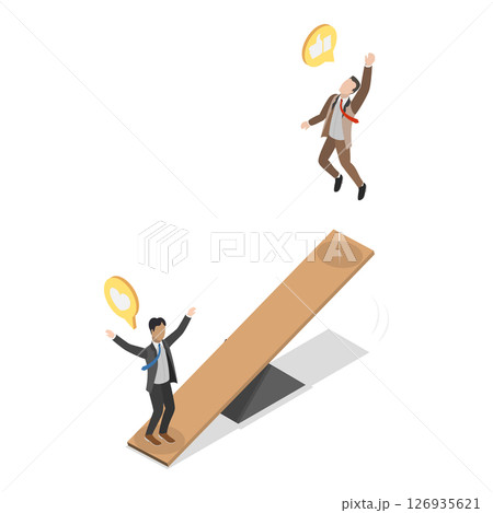 3D Isometric Flat  Illustration of Mentoring, Career Boost 126935621