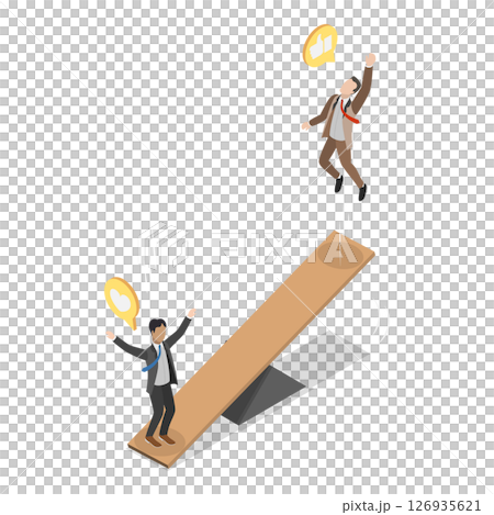 3D Isometric Flat Illustration of Mentoring, Career Boost 3D Isometric Flat Illustration of Mentoring, Career Boost 126935621