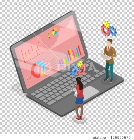 3D Isometric Flat Illustration of Financial Report Chart , Data Analysis, Marketing Analytics, And Statistics Reporting 3D Isometric Flat Illustration of Financial Report Chart , Data Analysis, Marketing Analytics, And Statistics Reporting 126935676