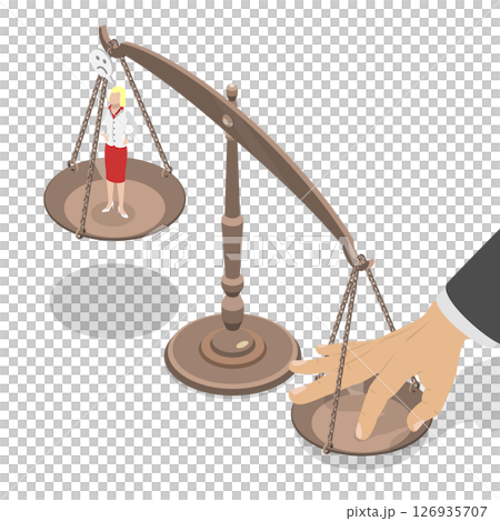 3D Isometric Flat  Illustration of Unfair Advantage, Political Corruption 126935707