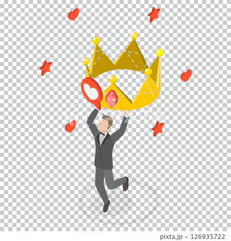 3D Isometric Flat Illustration of Narcissism, Self-love, Egocentric Attitude 3D Isometric Flat Illustration of Narcissism, Self-love, Egocentric Attitude 126935722