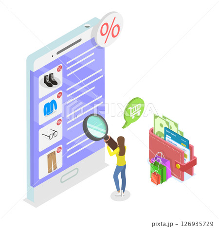 3D Isometric Flat Illustration of Digital...のイラスト素材 [126935729] - PIXTA