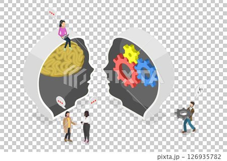 3D Isometric Flat  Illustration of Communication and Interaction, Concept Of Linguistics 3D Isometric Flat  Illustration of Communication and Interaction, Concept Of Linguistics 126935782
