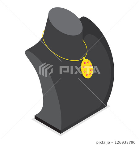3D Isometric Flat  Illustration of Jewelry, Stylish Necklace 126935790