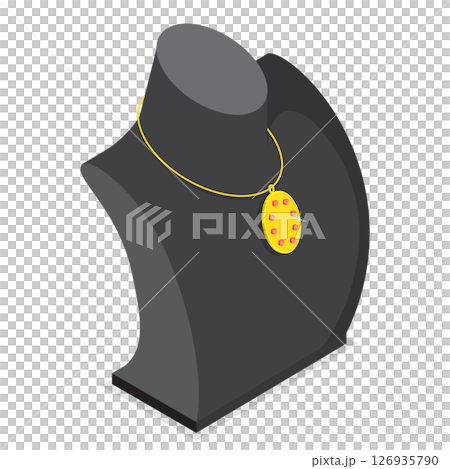 3D Isometric Flat  Illustration of Jewelry, Stylish Necklace 126935790