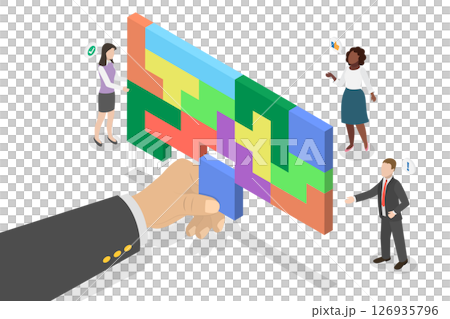 3D Isometric Flat  Illustration of Problem Management, Complex Issue Solving 126935796