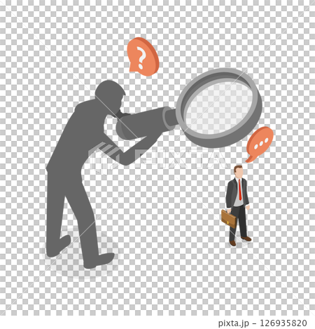 3D Isometric Flat  Illustration of Self-assessment, Scrutiny of Human Subconscious 126935820