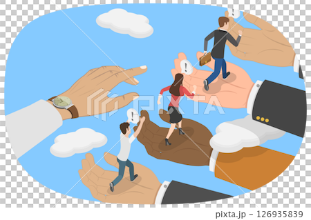 3D Isometric Flat  Illustration of Path to Success, Strategic Growth Plan For Leadership And Career Path Advancement 126935839