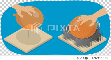 3D Isometric Flat Illustration of Physics Experiment, Calculation Of Pressure Force divided by Area 3D Isometric Flat Illustration of Physics Experiment, Calculation Of Pressure Force divided by Area 126935859