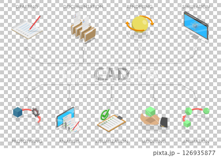 3D Isometric Flat Illustration of Computer-Aided Design, Illustration Infographic Set Of CAD Concept Vector Icons For Computer-Aided Design Background 3D Isometric Flat Illustration of Computer-Aided Design, Illustration Infographic Set Of CAD Concept Vector Icons For Computer-Aided Design Background 126935877