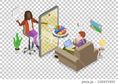 3D Isometric Flat Illustration of Online Coaching, Life or Professional Coach 3D Isometric Flat Illustration of Online Coaching, Life or Professional Coach 126935893
