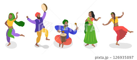 3D Isometric Flat Set of India Culture, Art and Music, Collection of Indian Street Artists Showcasing The Vibrant Culture And Talent 3D Isometric Flat Set of India Culture, Art and Music, Collection of Indian Street Artists Showcasing The Vibrant Culture And Talent 126935897