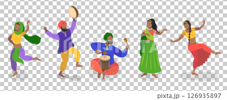 3D Isometric Flat Set of India Culture, Art and Music, Collection of Indian Street Artists Showcasing The Vibrant Culture And Talent 3D Isometric Flat Set of India Culture, Art and Music, Collection of Indian Street Artists Showcasing The Vibrant Culture And Talent 126935897