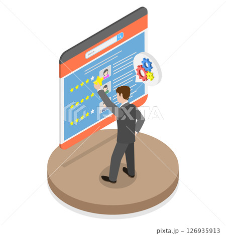 3D Isometric Flat Illustration of Performance Rating, Employee Evaluation 3D Isometric Flat Illustration of Performance Rating, Employee Evaluation 126935913