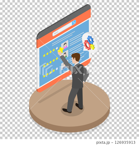 3D Isometric Flat Illustration of Performance Rating, Employee Evaluation 3D Isometric Flat Illustration of Performance Rating, Employee Evaluation 126935913