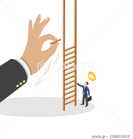 3D Isometric Flat  Illustration of Climbing Up, Career Path Growth Strategy 126935932