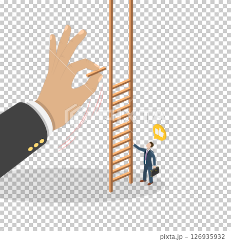 3D Isometric Flat  Illustration of Climbing Up, Career Path Growth Strategy 3D Isometric Flat  Illustration of Climbing Up, Career Path Growth Strategy 126935932