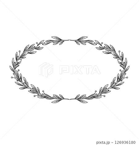 Minimalist botanical borders with flower branches 126936180