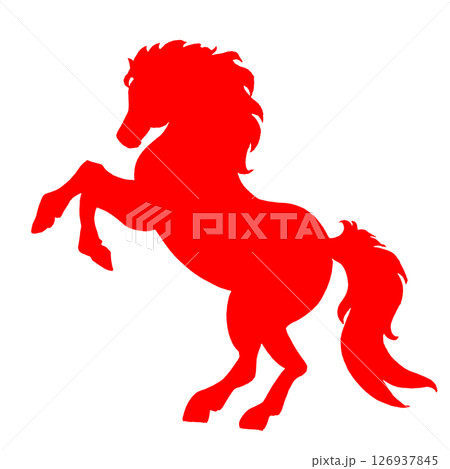 赤い跳ね馬のイラスト 126937845