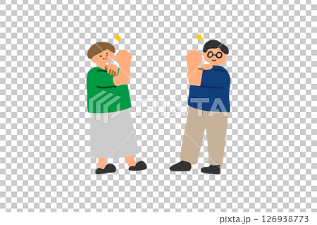 一位可靠的男人和一位女人正在握拳的插圖 126938773