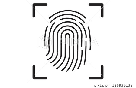 指紋認証によるセキュリティと個人認証を示すアイコンイラスト 指紋認証によるセキュリティと個人認証を示すアイコンイラスト 126939138