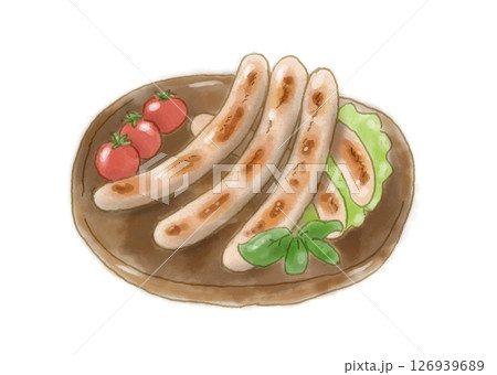 水彩手書き風手作りソーセージ 126939689