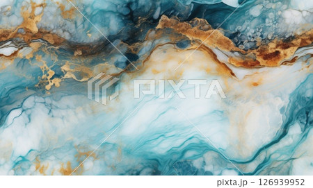 abstract marble texture agate gold orange black, ai 126939952
