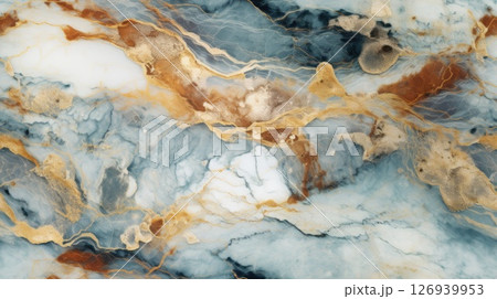 abstract marble texture agate gold orange black, ai 126939953