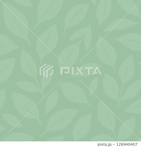 淡いグリーンのリーフパターン背景テクスチャ 126940407