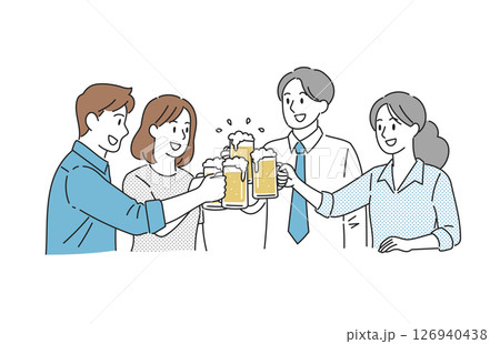 飲み会で乾杯する同僚 126940438
