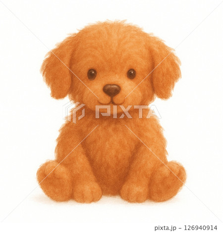 茶色い垂れ耳犬のふわふわぬいぐるみ 126940914