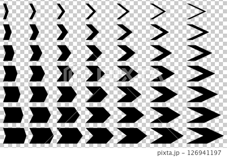 各種形狀的羽毛形箭頭標記的向量圖示集 126941197