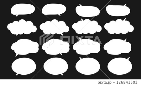 白いシンプルな吹き出しセット 126941303